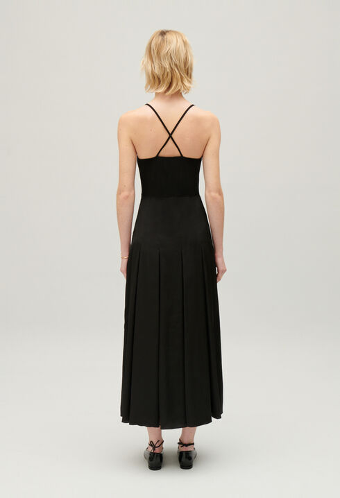Midi-Kleid, im R&uuml;cken gekreuzt Schwarz
