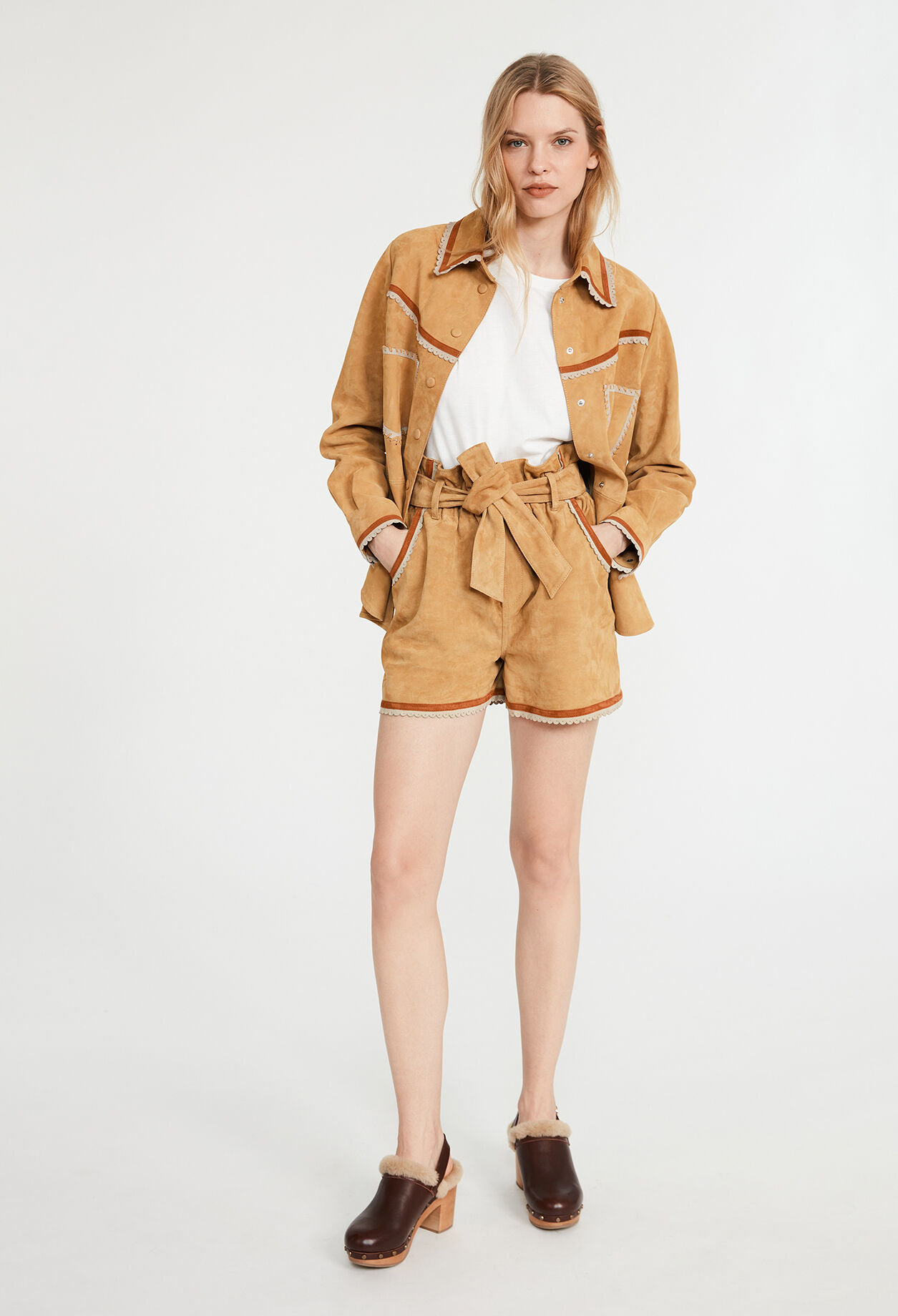 Overshirt aus Veloursleder 