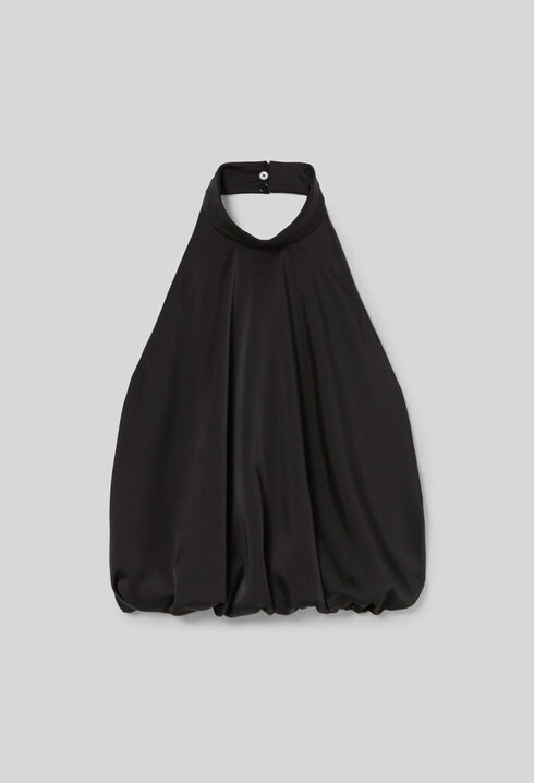 R&uuml;ckenfreies Satin-Top Boule-Optik