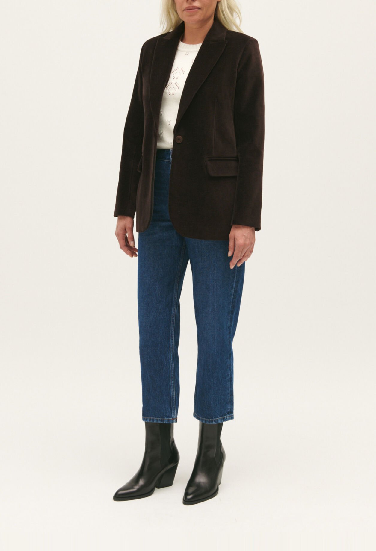 Schokoladenbrauner Blazer aus Samt