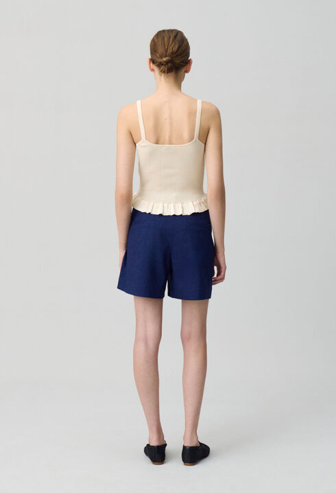 Satin-Top mit Rüschen