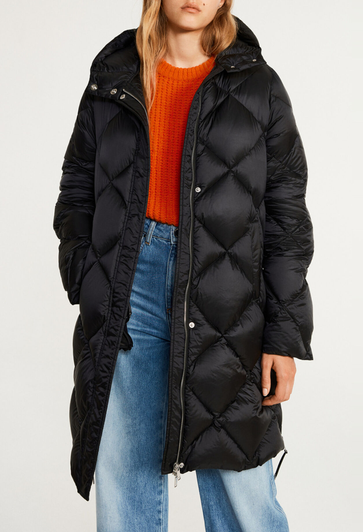 Lange Daunenjacke aus Polyester