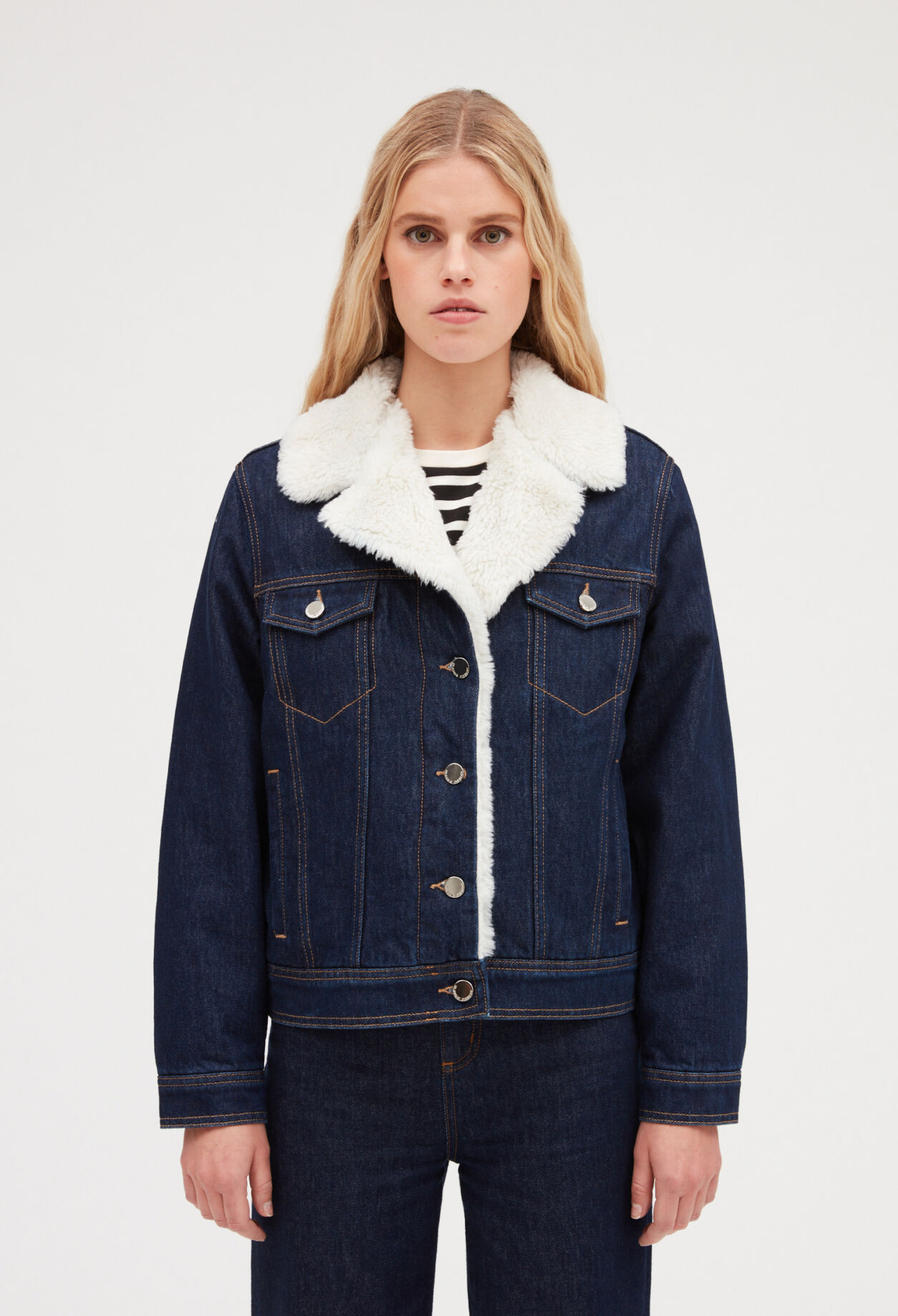 Gefütterter Blouson aus Pelzimitat