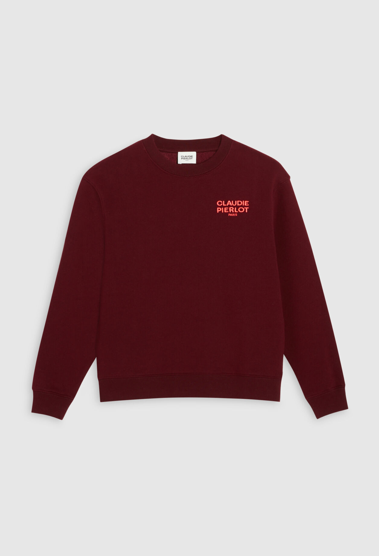 Gerades burgunderrot Sweatshirt mit Logo