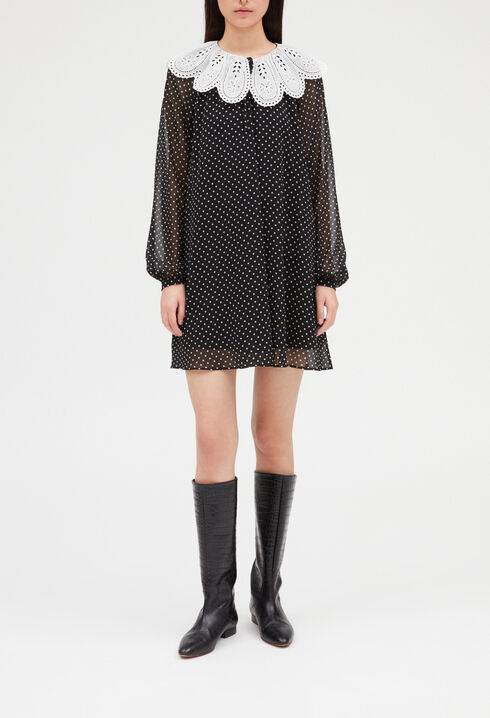 Kurzes Kleid Rifi breitem Kragen