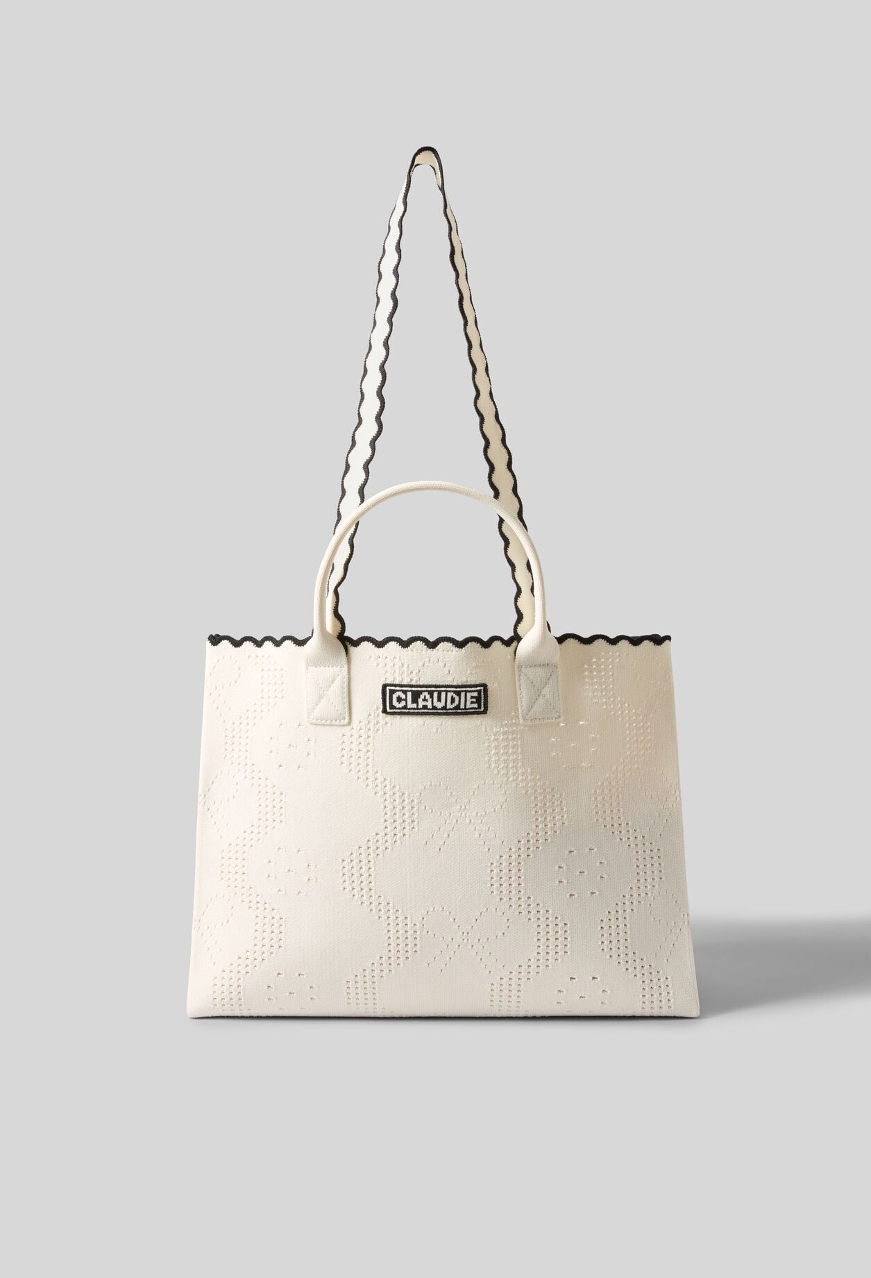 Zweifarbige Stricktasche