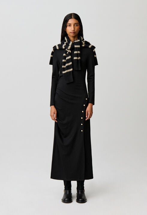 Langes figurbetontes Jerseykleid