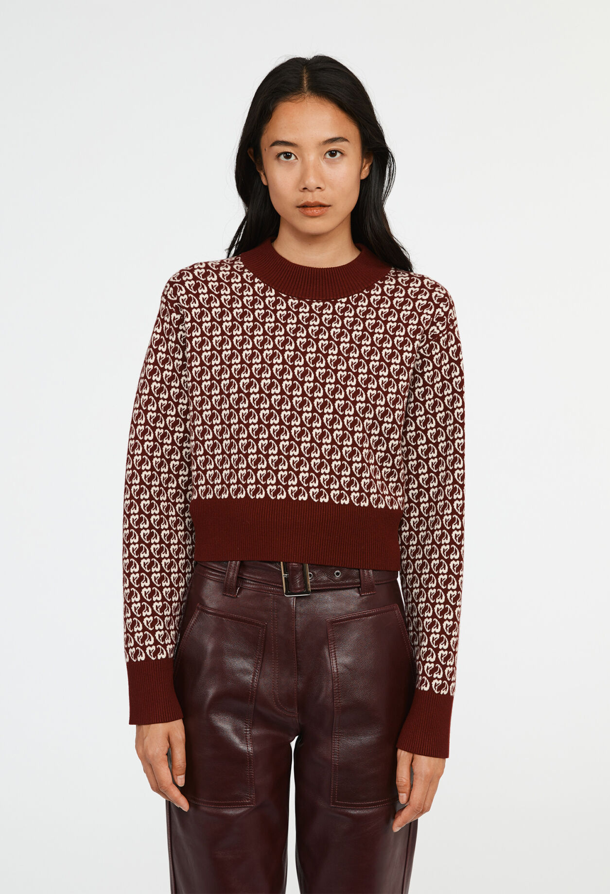 Zweifarbig Pullover aus Jacquardgewebe