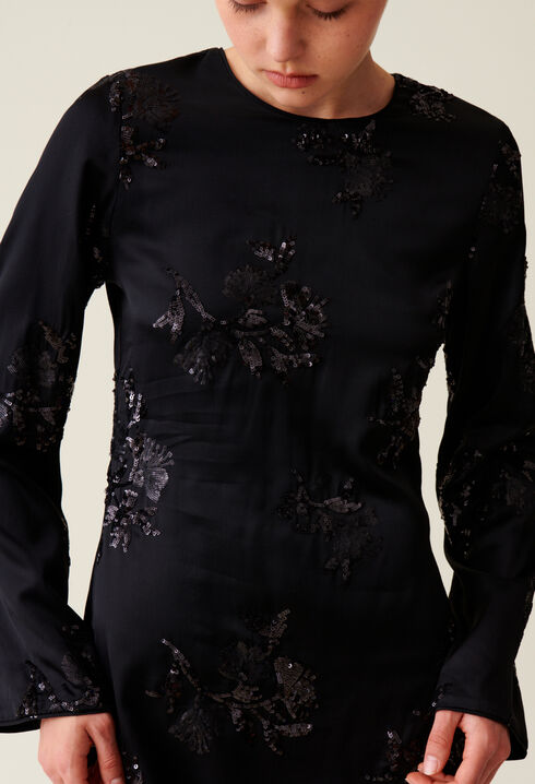 Schwarzes kurzes Kleid Pailletten