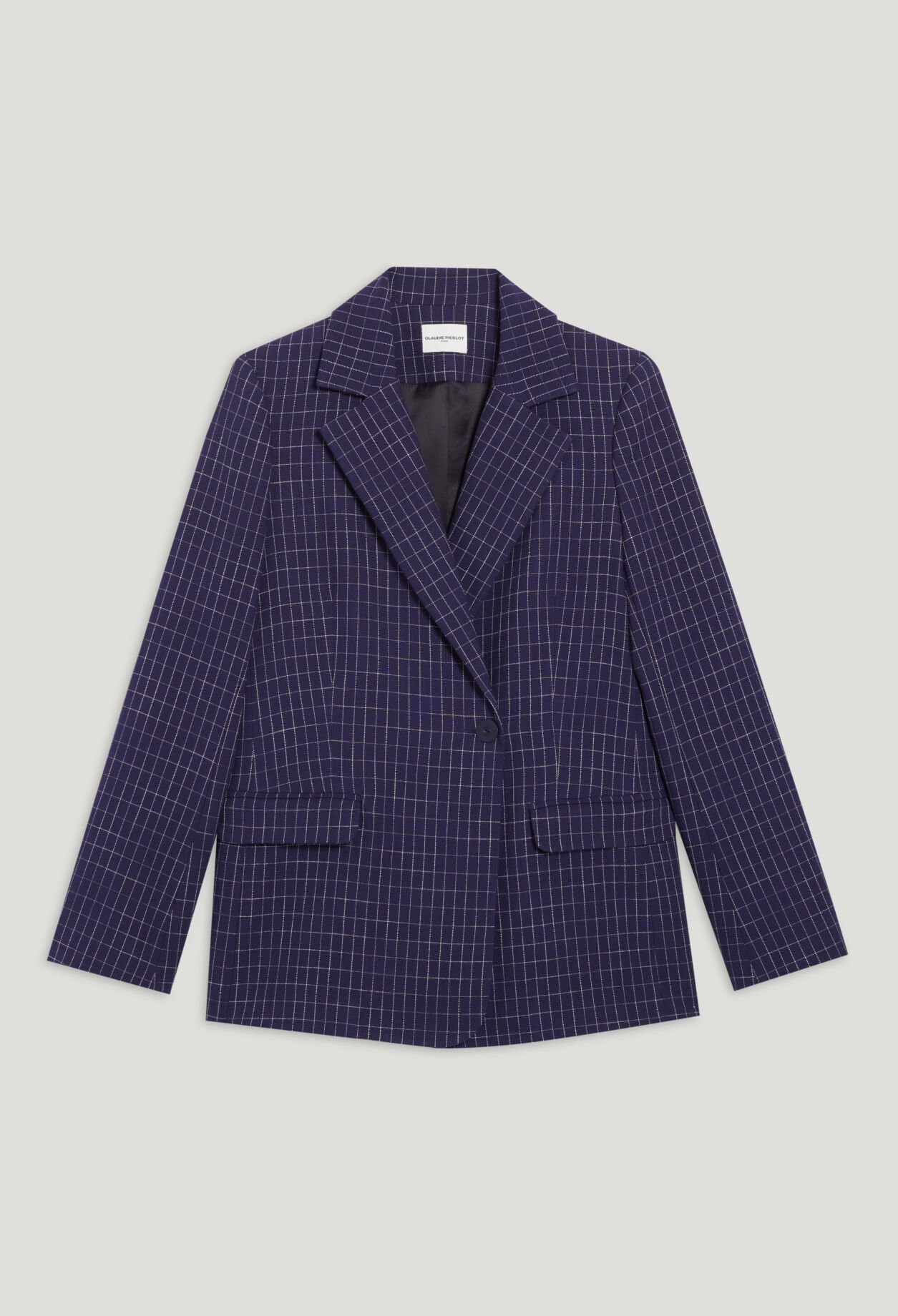 Blazer mit Karomuster Indigoblau