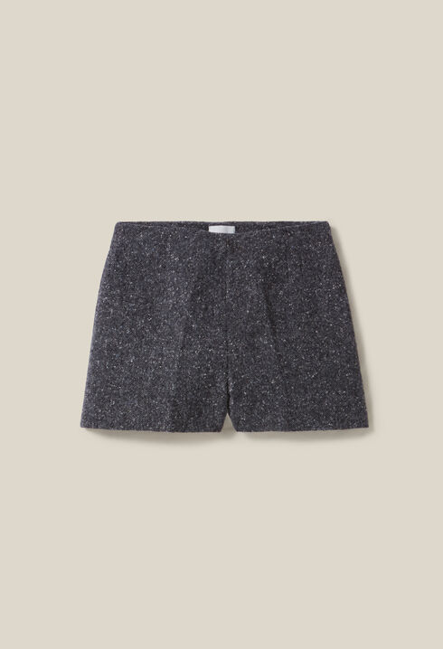 Kurze graue Tweed-Shorts