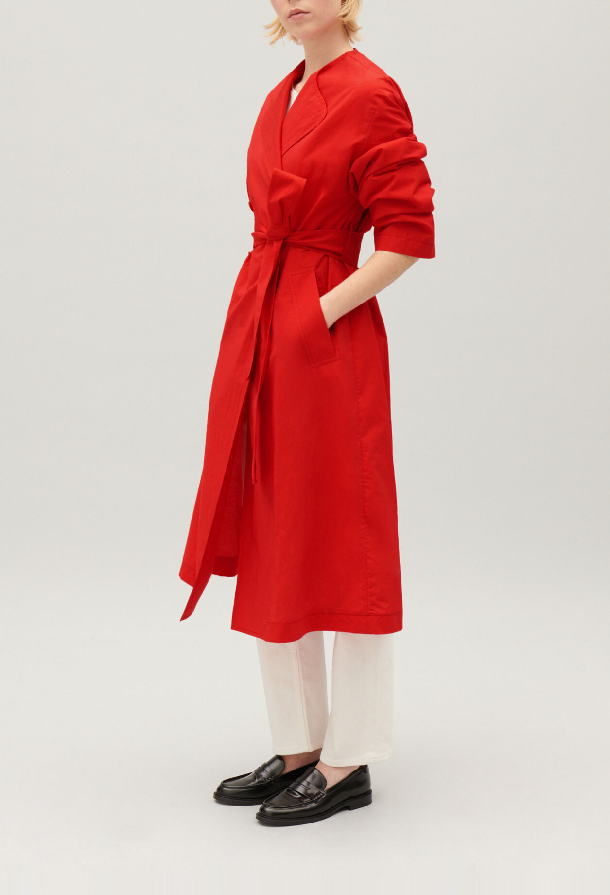 Langer Trenchcoat in Rot