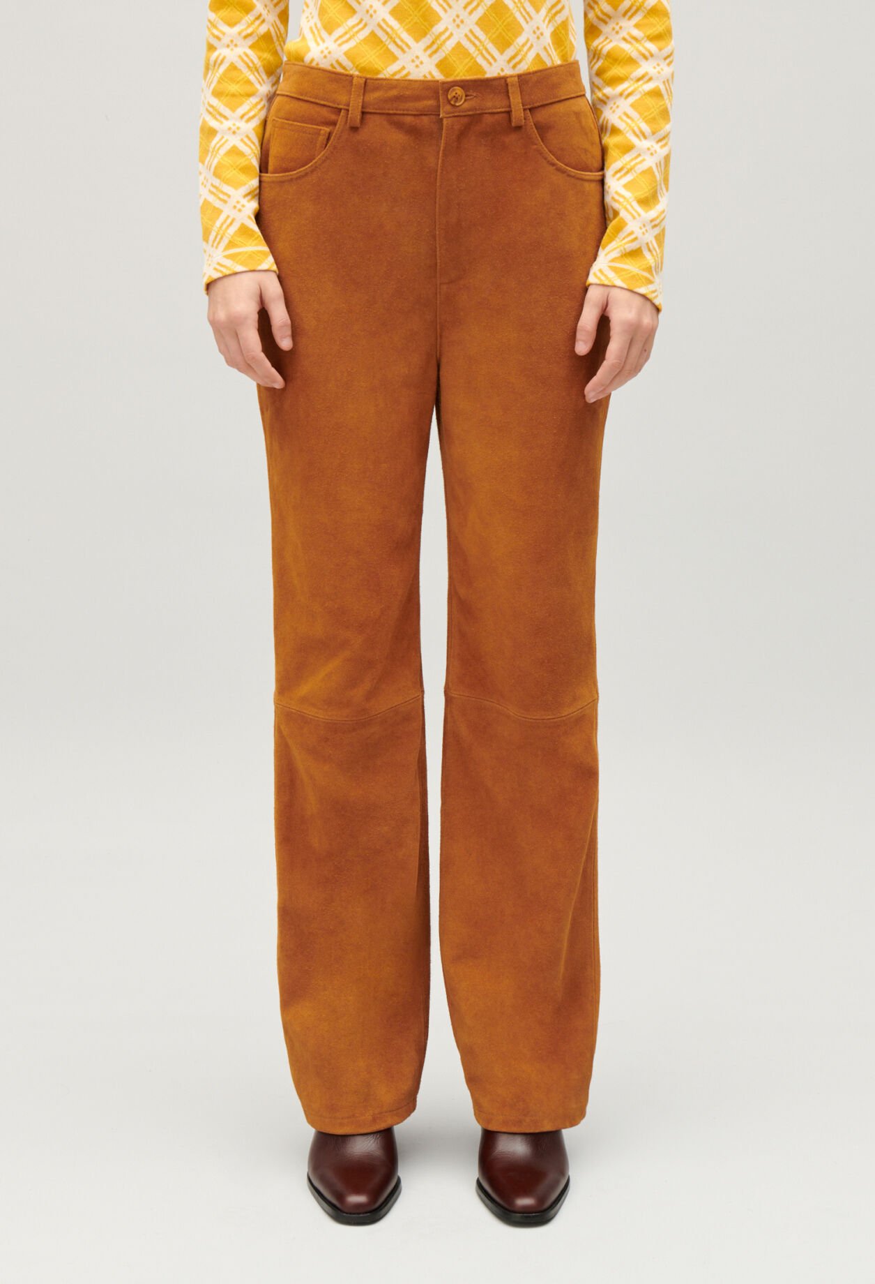 Hose Suèdeleder Dunkelbeige