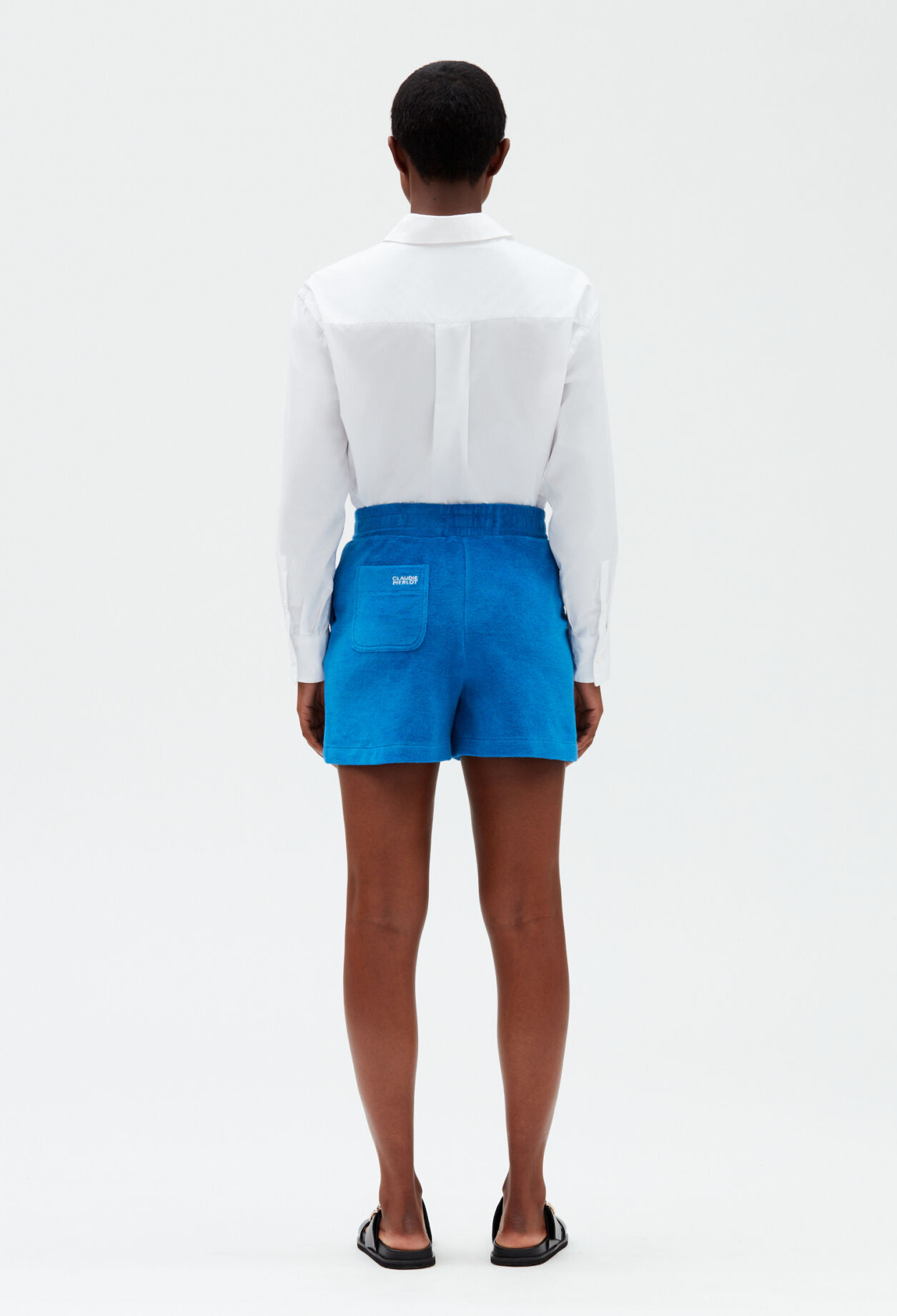 Shorts aus Frotteestoff, blau