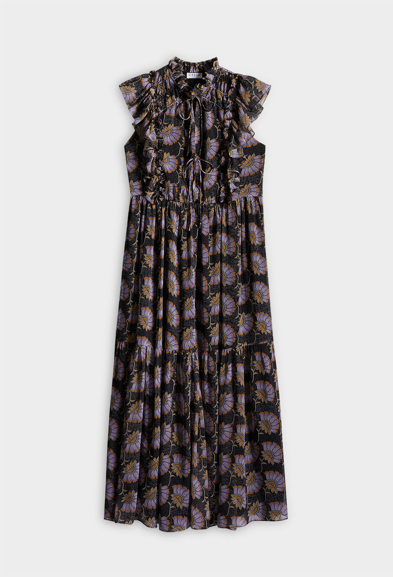 Langes Kleid mit Volants