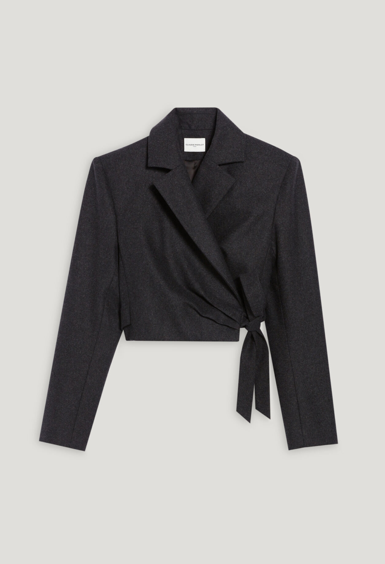 Kurzer grau melierter Blazer
