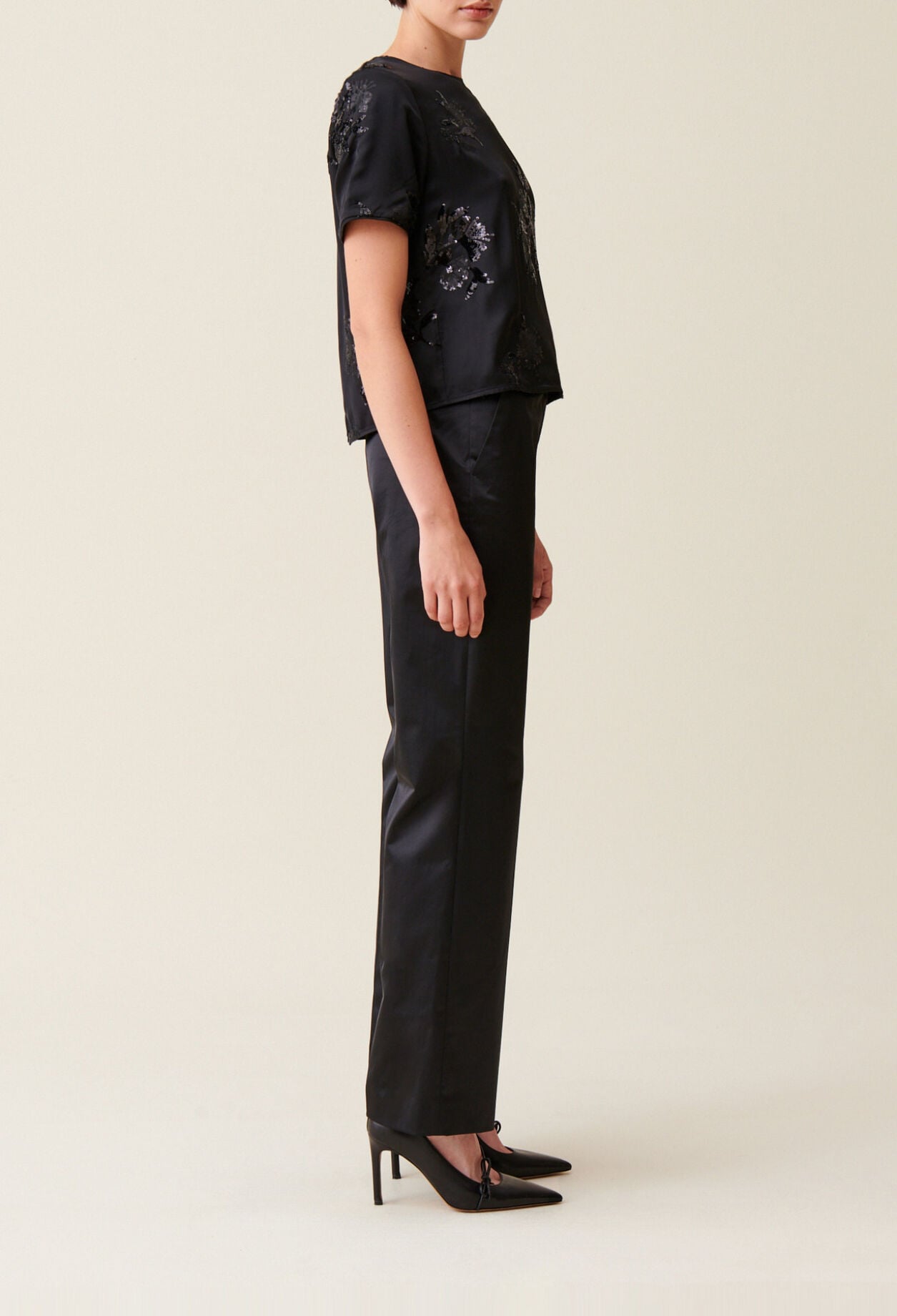 Schwarzes Top Pailletten