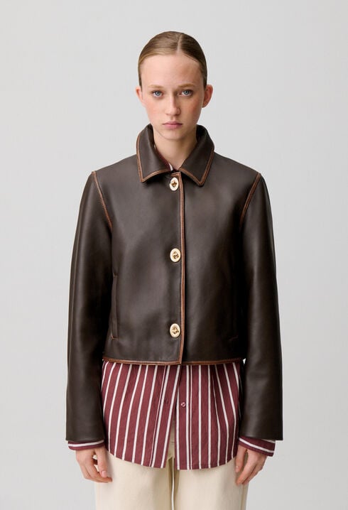 Kurze Jacke aus Vintage-Leder