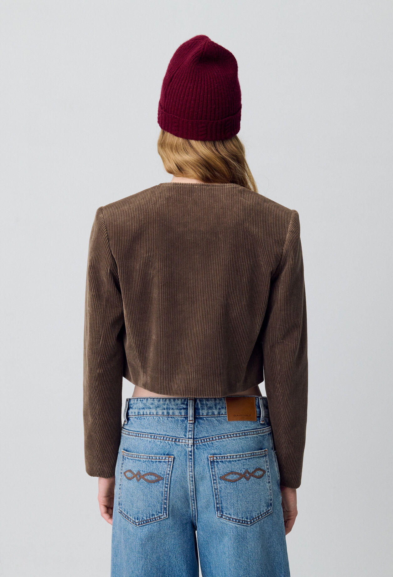 Kurze Boxjacke aus Samt