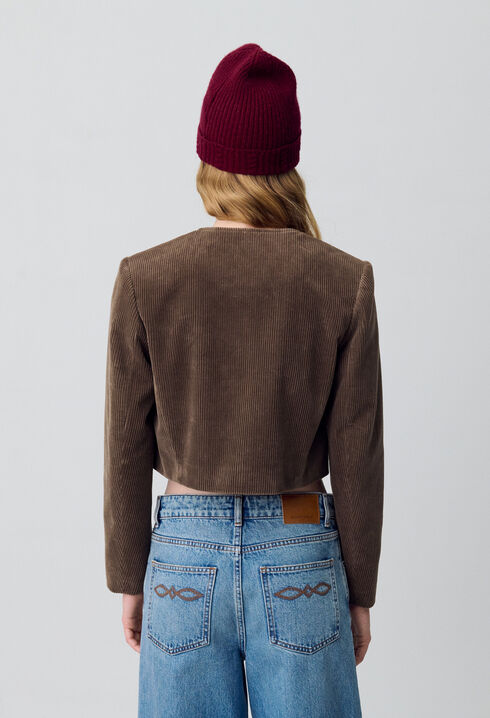 Kurze Boxjacke aus Samt