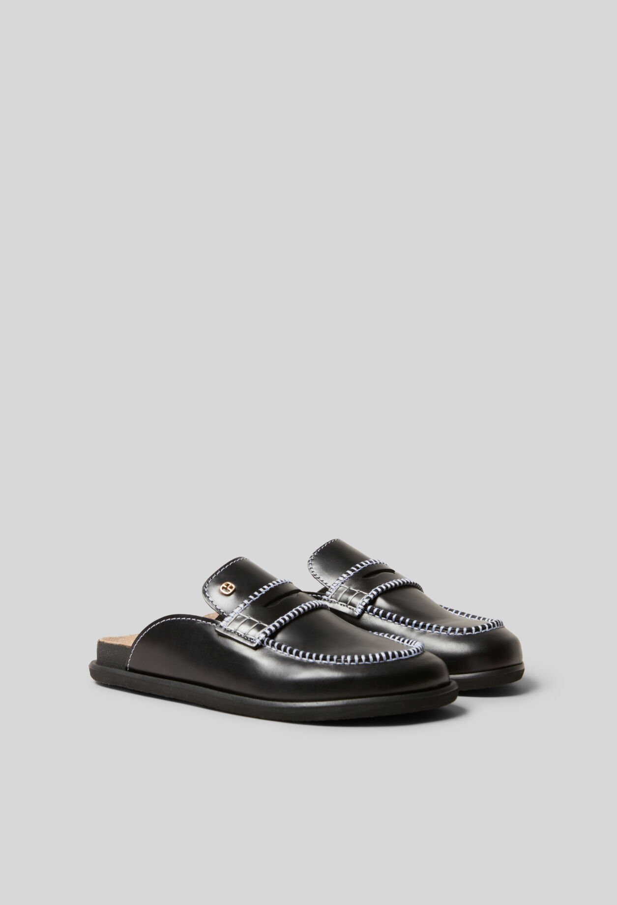 Mules aus glattem Leder