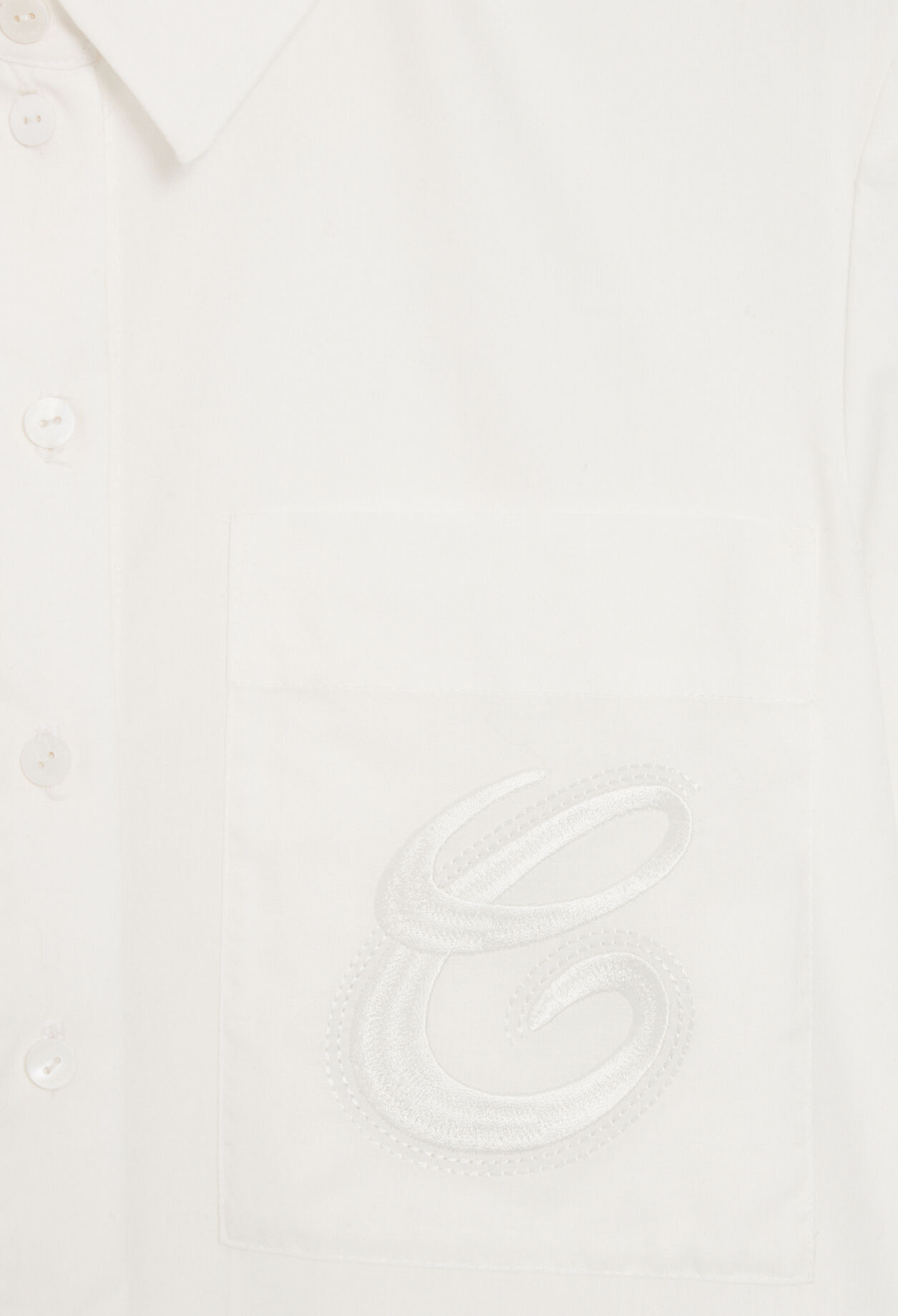 Kurze bestickte Bluse, ecru