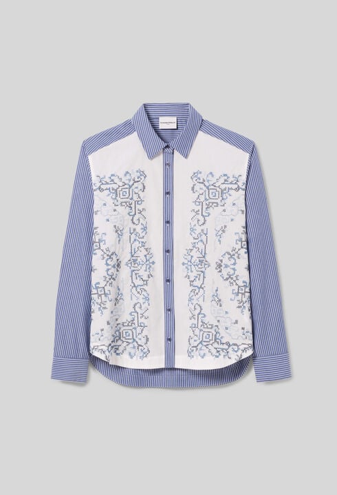 Gestreiftes Baumwollhemd