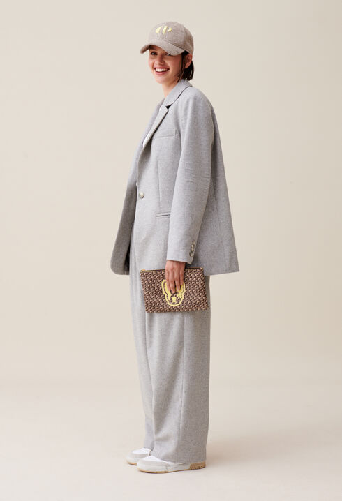 Grauer Blazer aus Wollmischung