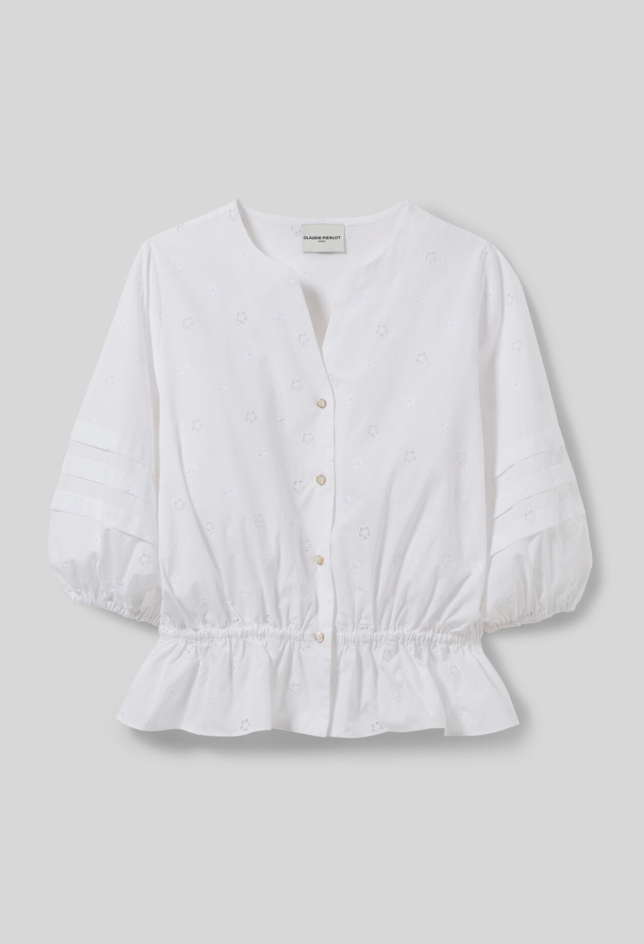 Elastische bestickte Bluse