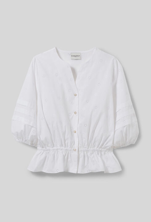 Elastische bestickte Bluse