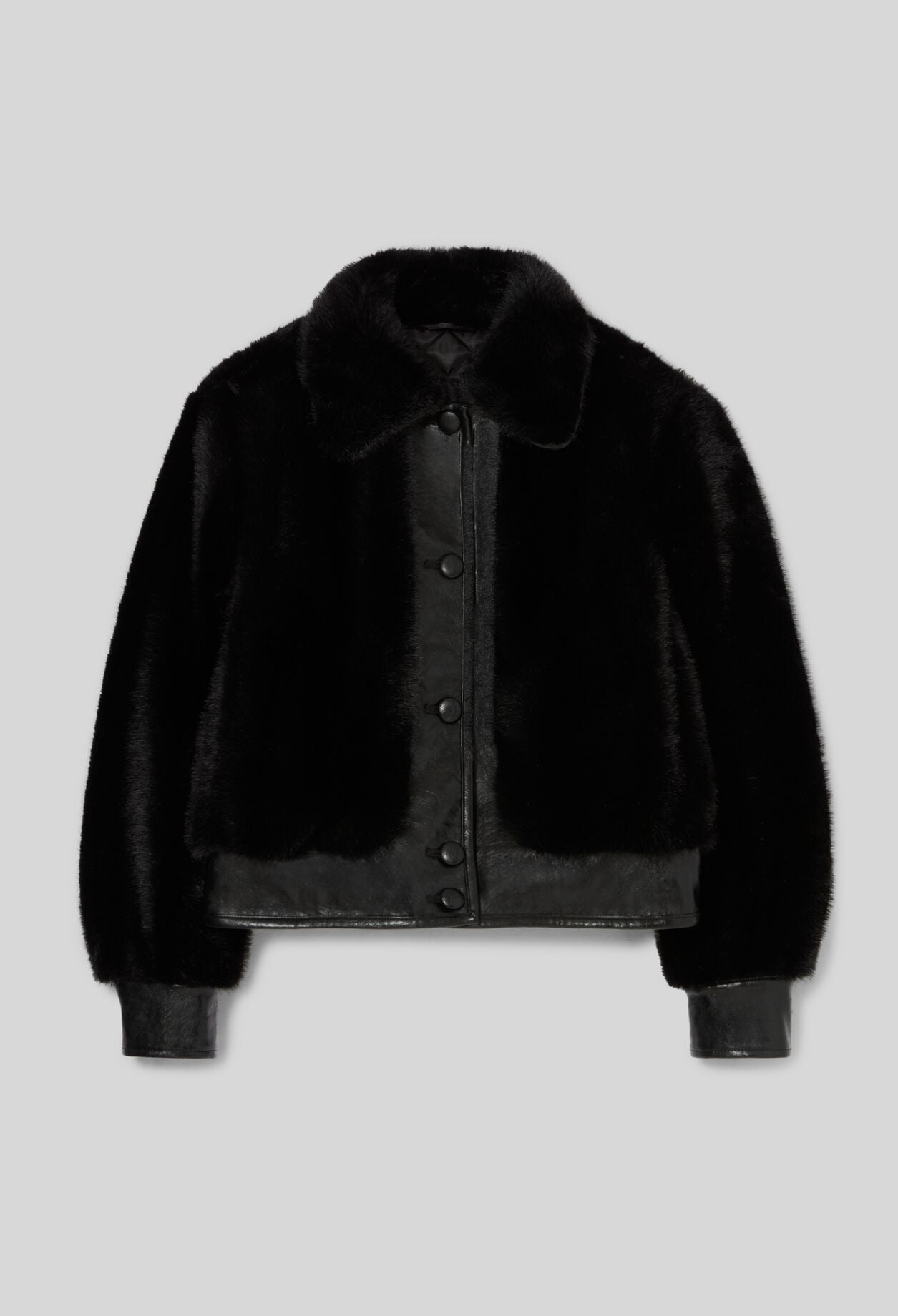 Kurze Kunstpelzjacke