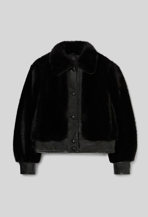 Kurze Kunstpelzjacke