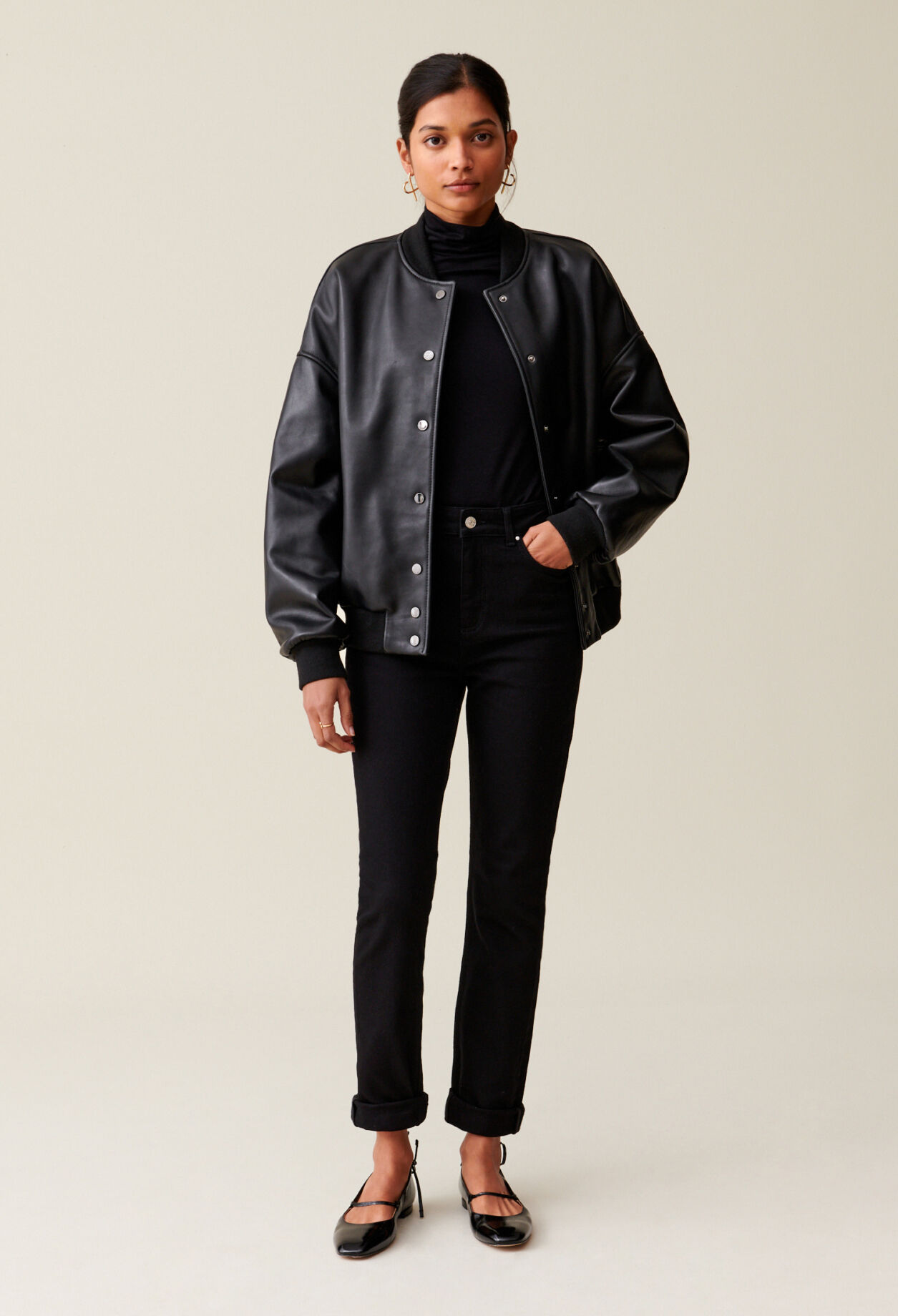 Leder-Bomberjacke Jean Toto