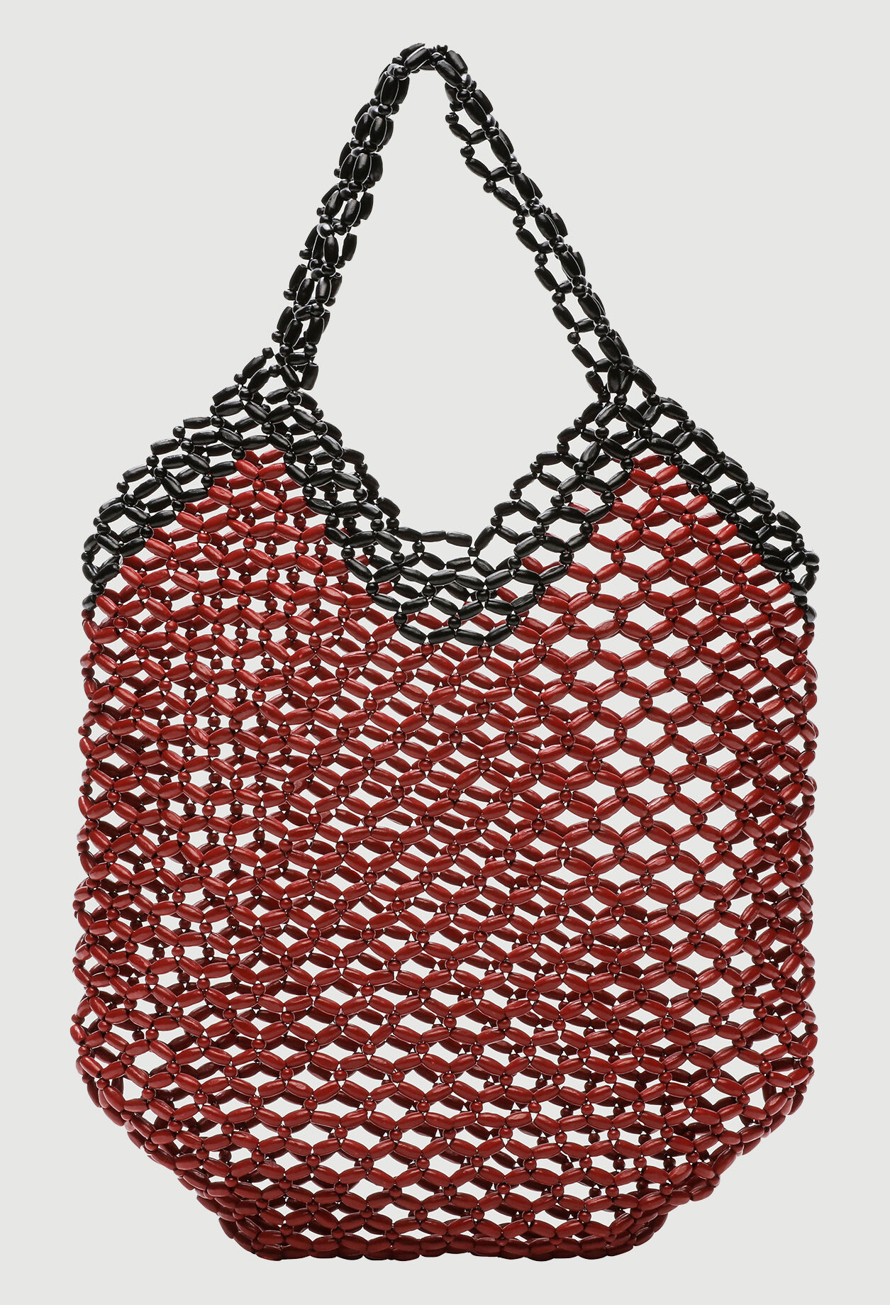 Tasche aus Holzperlen