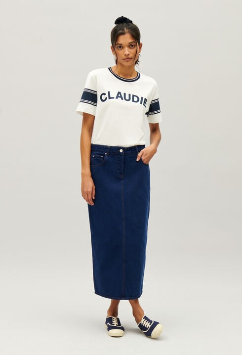 Claudie T-Shirt Blau und Weiß