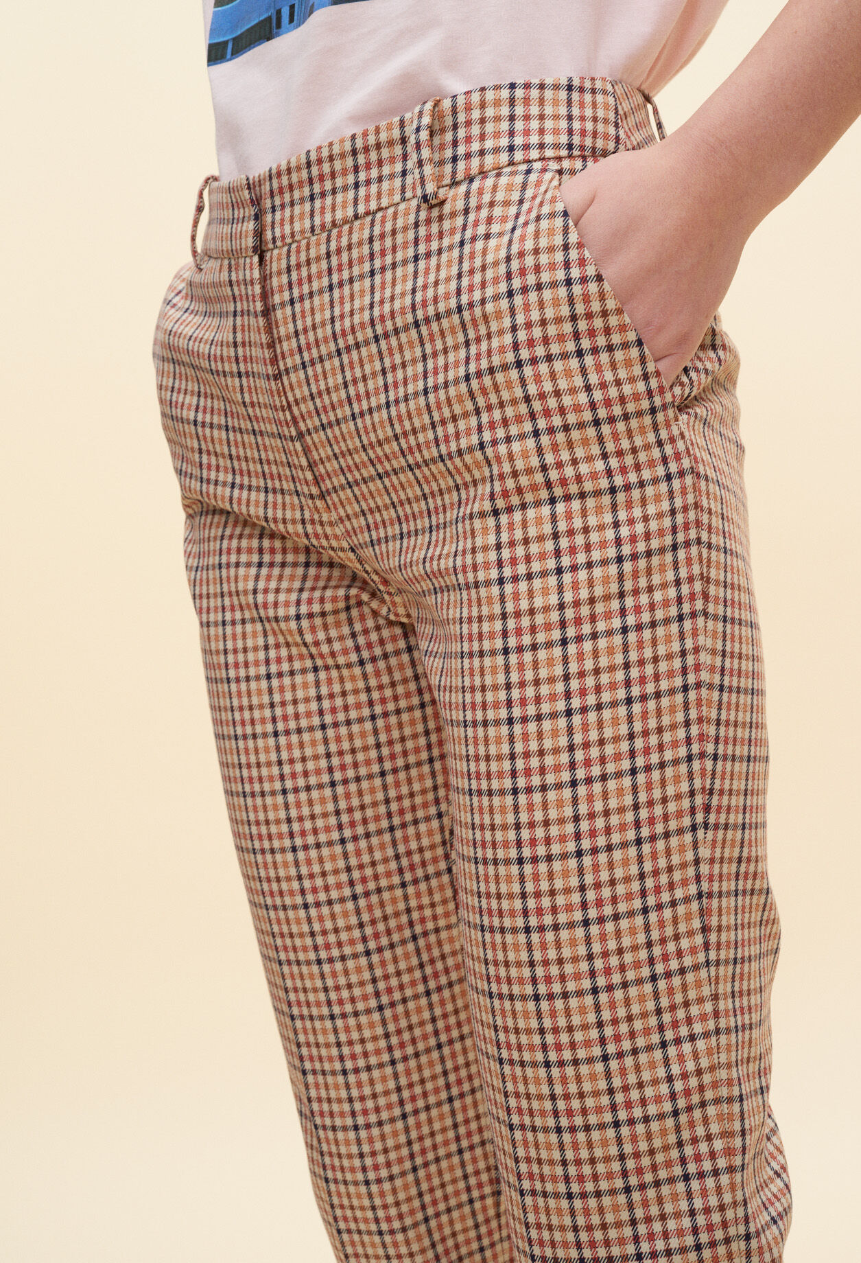 Karierte Hose mit geradem Schnitt