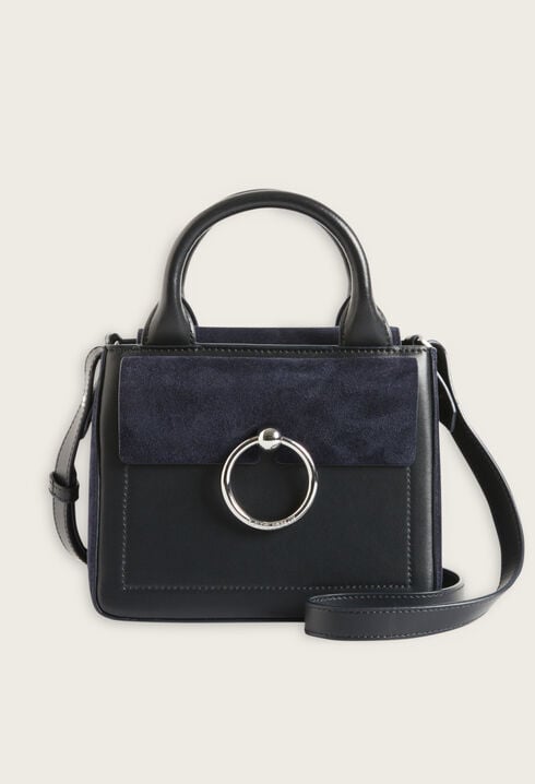 Marineblaue Veloursledertasche Anouck