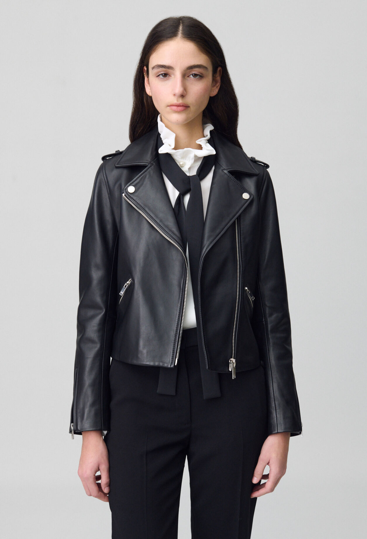 Glattlederjacke
