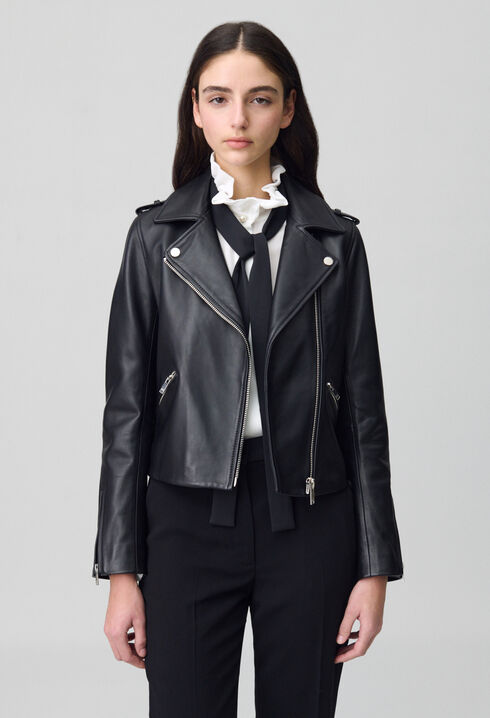 Glattlederjacke