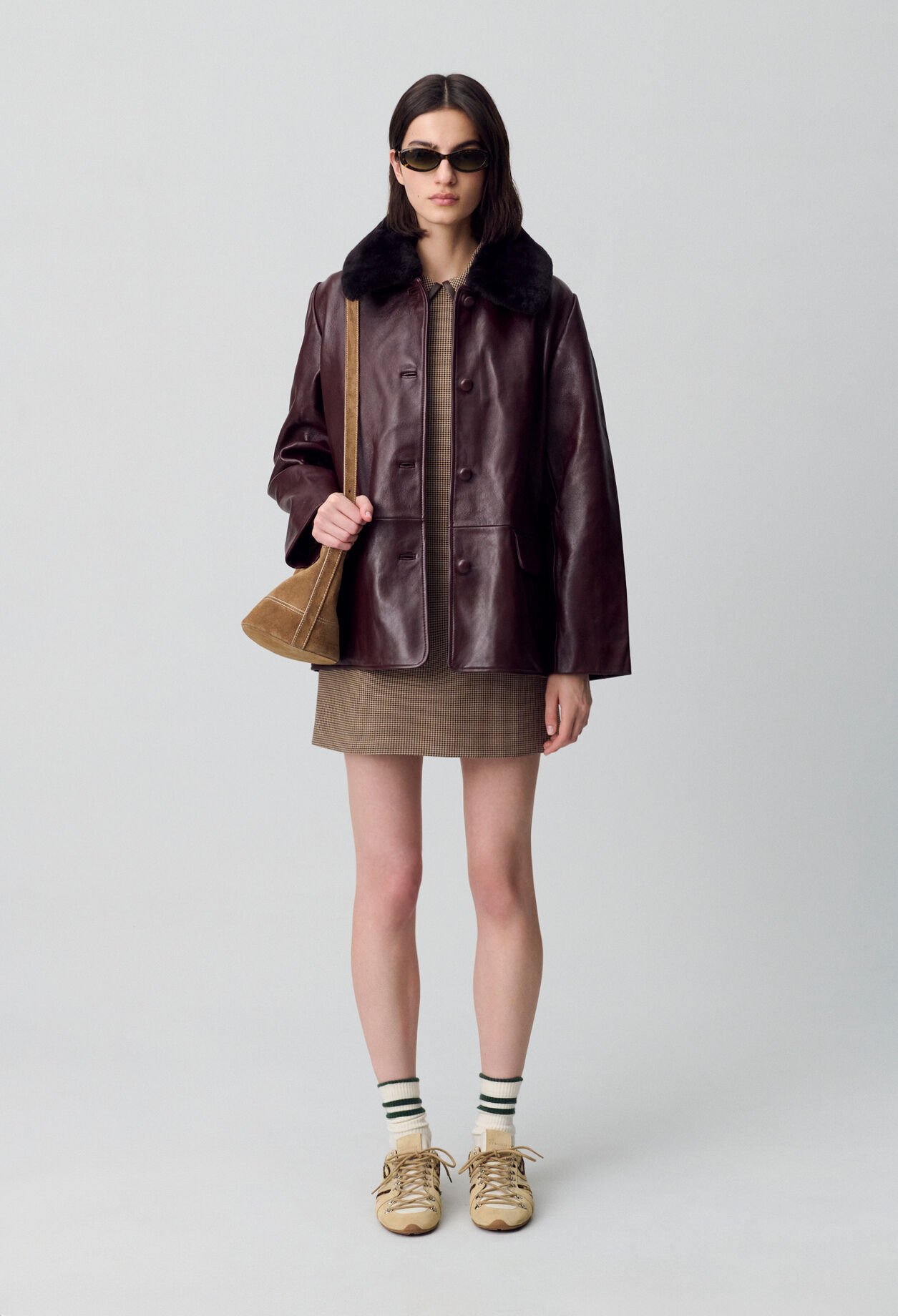 Weite Lederjacke