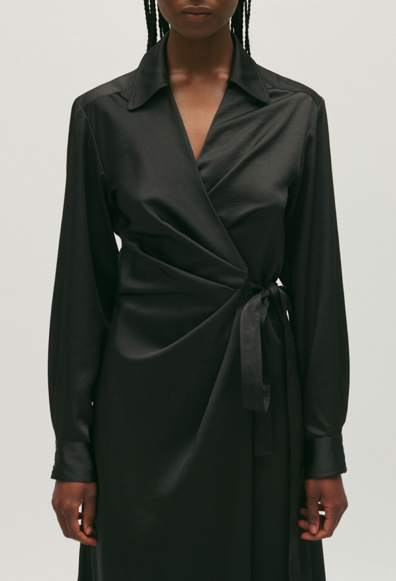 Wickelkleid schwarz midi clearance