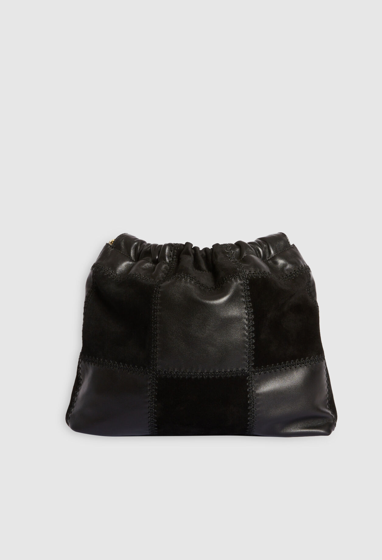 Schwarze Beuteltasche Leder