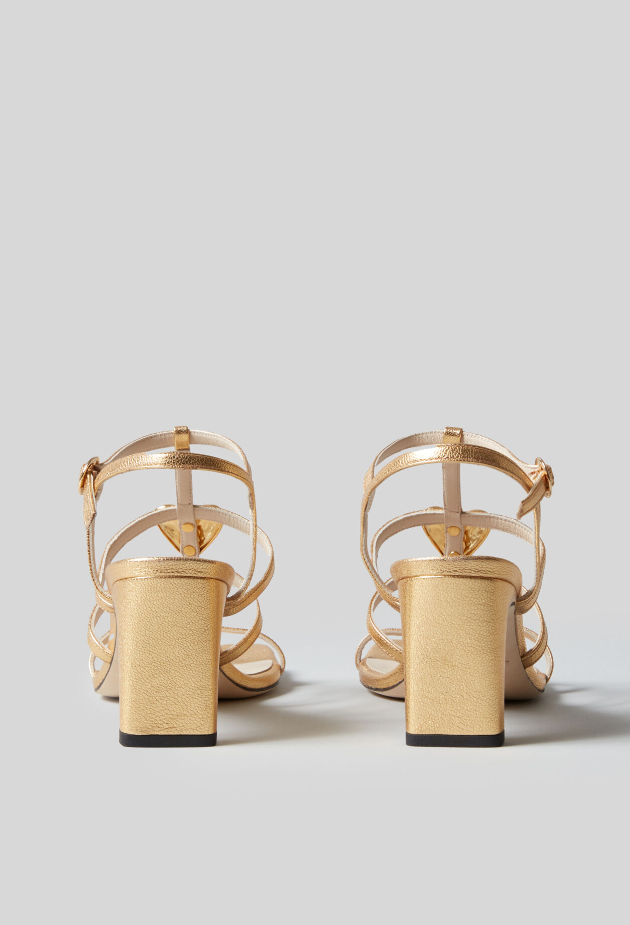 Leder-High-Heels Sandalen