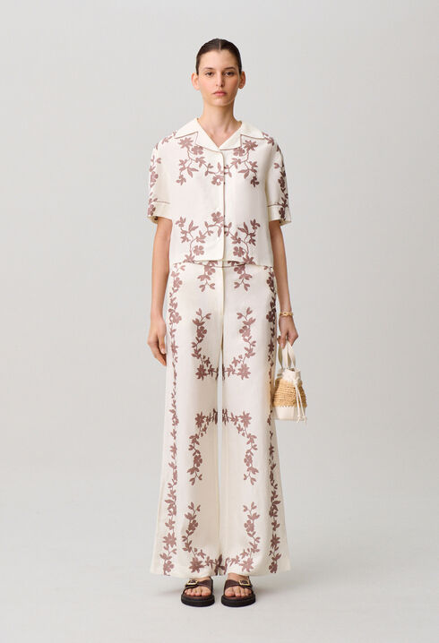 Weite Hose mit Blumen