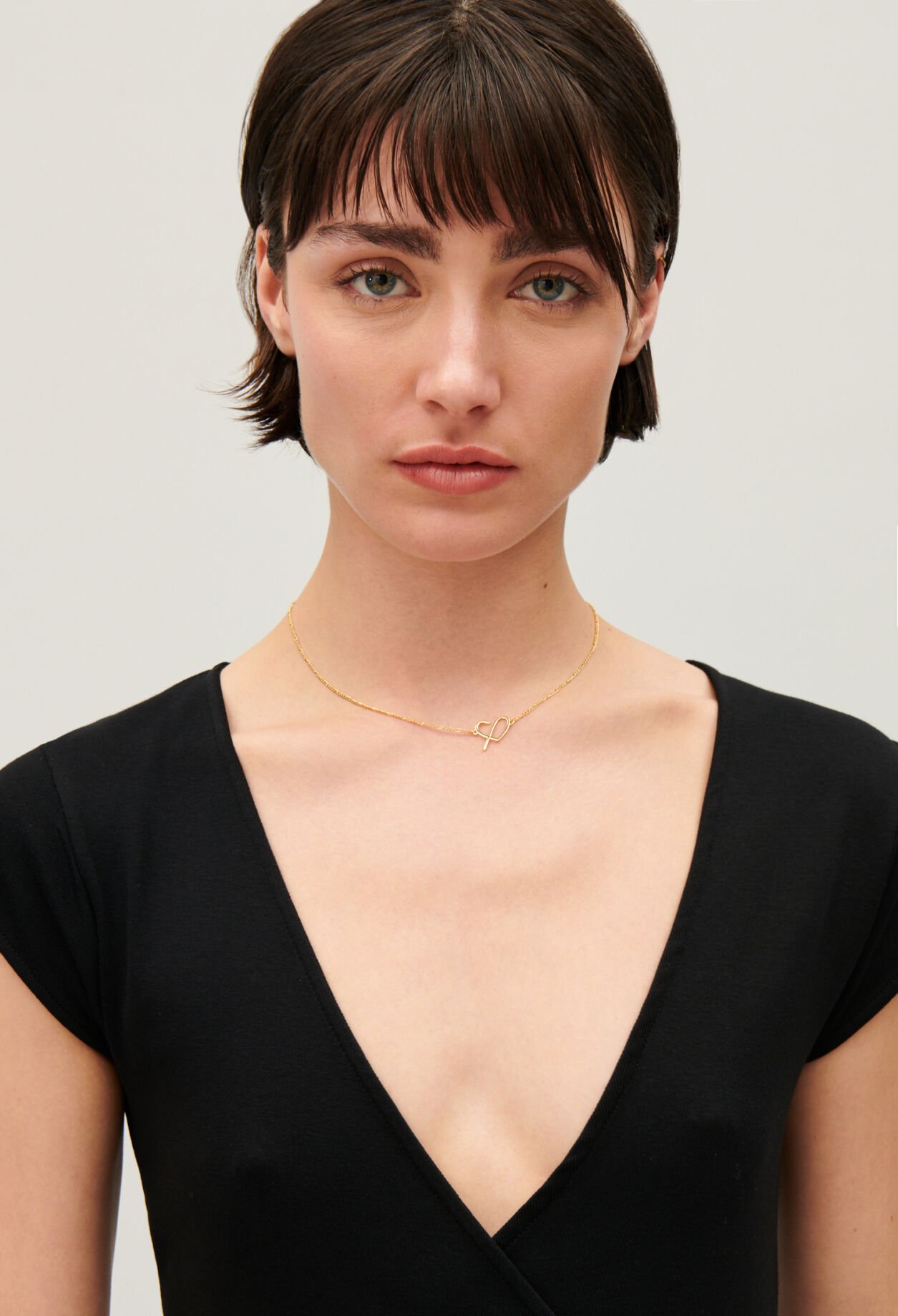 CP-Herzhalskette, goldfarbenes Messing