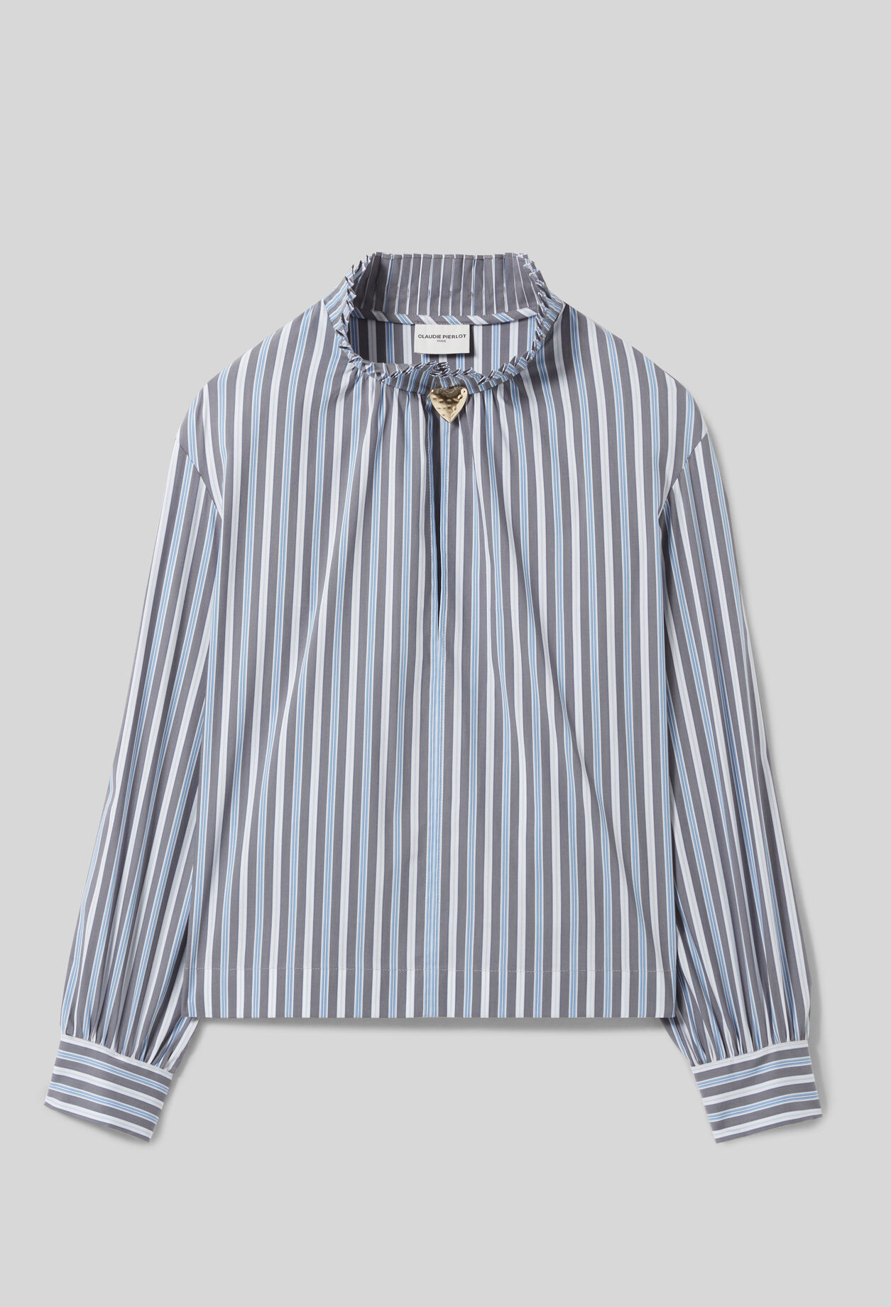 Gestreifte Bluse mit Kragen