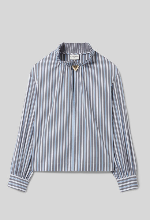 Gestreifte Bluse mit Kragen
