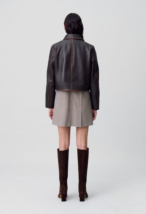 Kurze Jacke aus Vintage-Leder