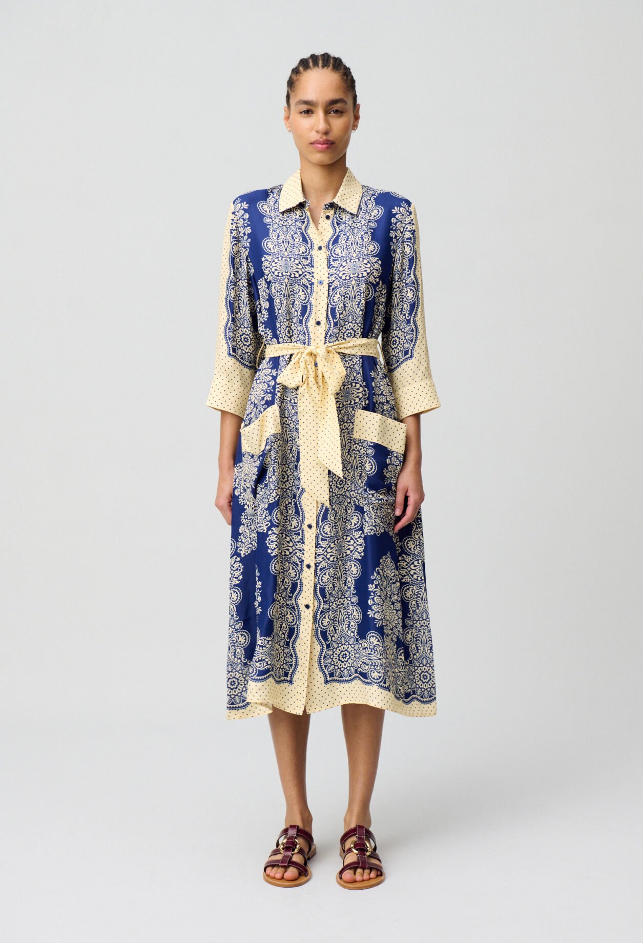 Bedrucktes langes Kleid
