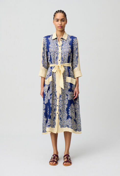 Bedrucktes langes Kleid